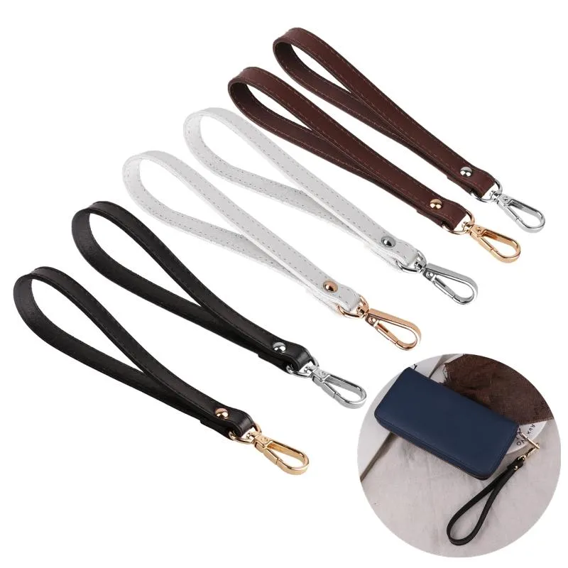 Bag Parts & Accessories 1 Genuine Leather Handle Wristlet Hands-Free Purse Wallet Strap Detachable Wrist For Clutch