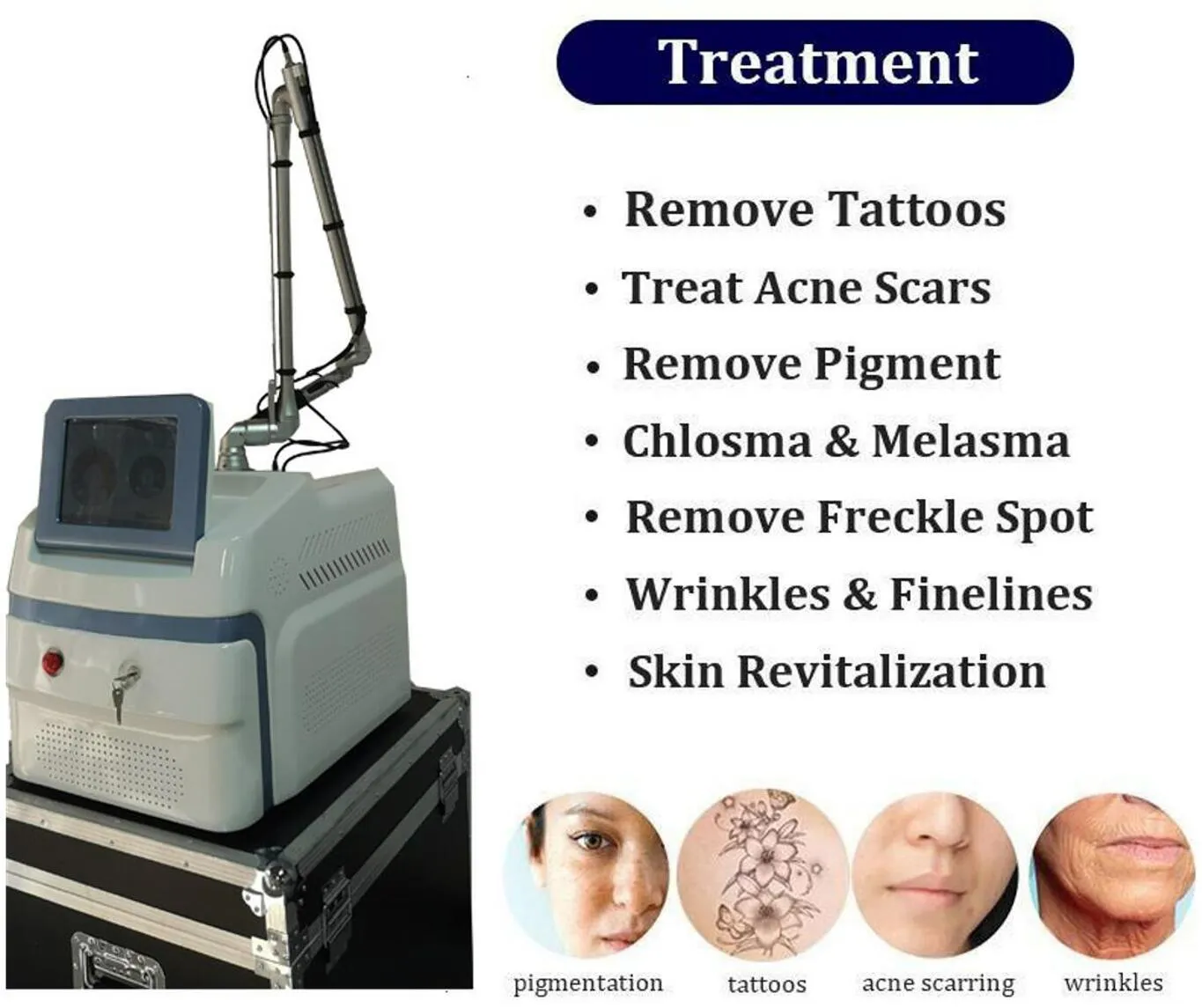 Direkt EffectL Pico Sure Laser Tattoo Removal Spot Pigment Treatment Machine Ta bort Speckle Freckle Moles med 532nm 755nm 1064nm 1320nm