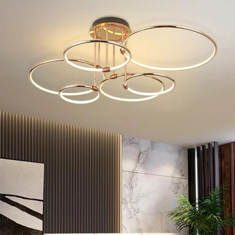 Luces de techo LED moderno Lámpara de araña Lámpara de lujo Luz de lujo para la decoración de la sala de estar de la sala de oro Nordic Gold Cocina Isla de la iluminación