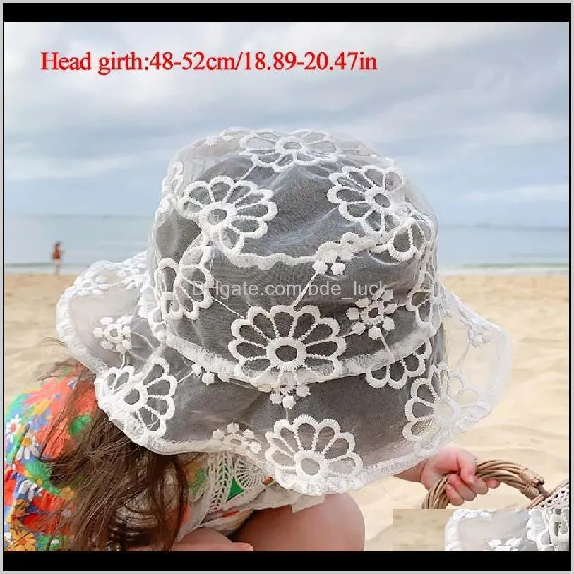 Baby Child Kids Fashion Lace Sun Hat Bucket Hollow Out Cap Mesh Breathable Sun Protect Hat Cap Beach Casual Girls Summer