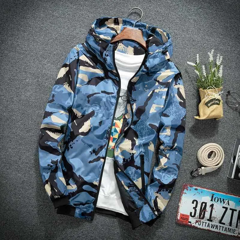 Mens Hooded Jackets Sale Camouflage Windbreaker Jacket
