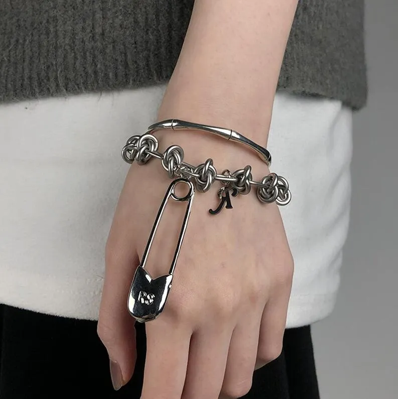 アクセサリー RAF SIMONS 21SS Charm bracelet Raf Simons Knot Charm Bracelet In Silver