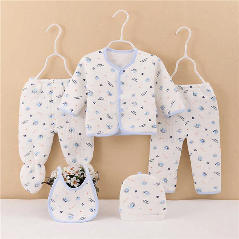 5pcs bébé bébé dessin animé vêtements mignons automne automne nouveau-nés filles garçons tenues d'hiver sans boîte enfant en bas âge vêtements mignons cadeaux costume G1023