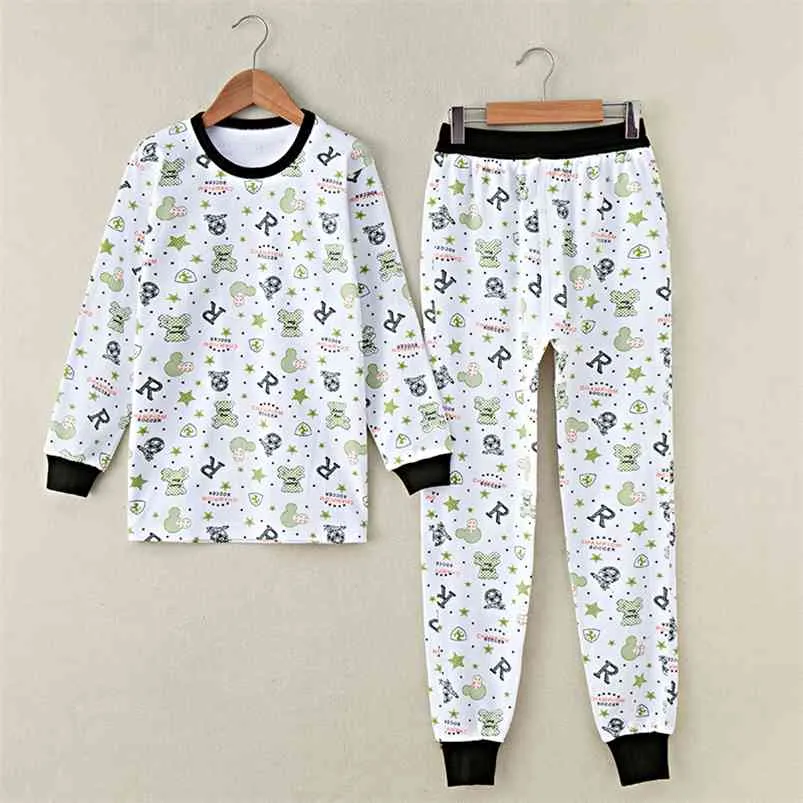 GB-Kcool Garçons Sous-Vêtements Thermiques O-Neck Tops et Pantalons Coton Doux Enfants Longs Johns Printemps Automne Enfants Bottoming Sleepwear 210622