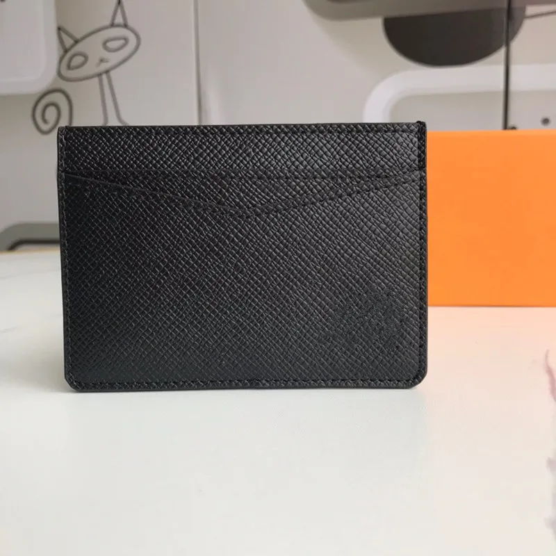 Klassiska män kvinnor mode brun blommahållare rutig svart plaid kreditkort mini liten plånbok handig smal bank med låda.