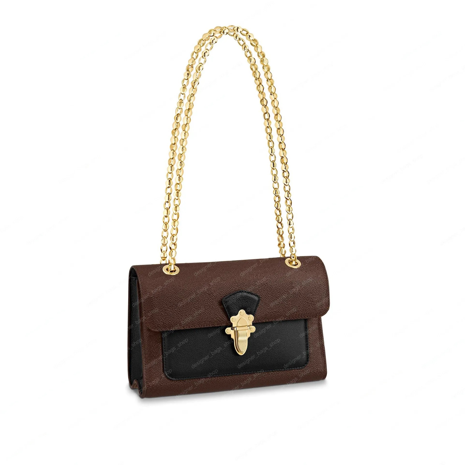 Łańcuch torba na ramię Klasyny wyglądający torebka Elegancki Luksusowy Crossbody Wszechstronne Torby klapowe w skórze i płótnie Praktyczne Chic Torebka Gold Hardware M41730