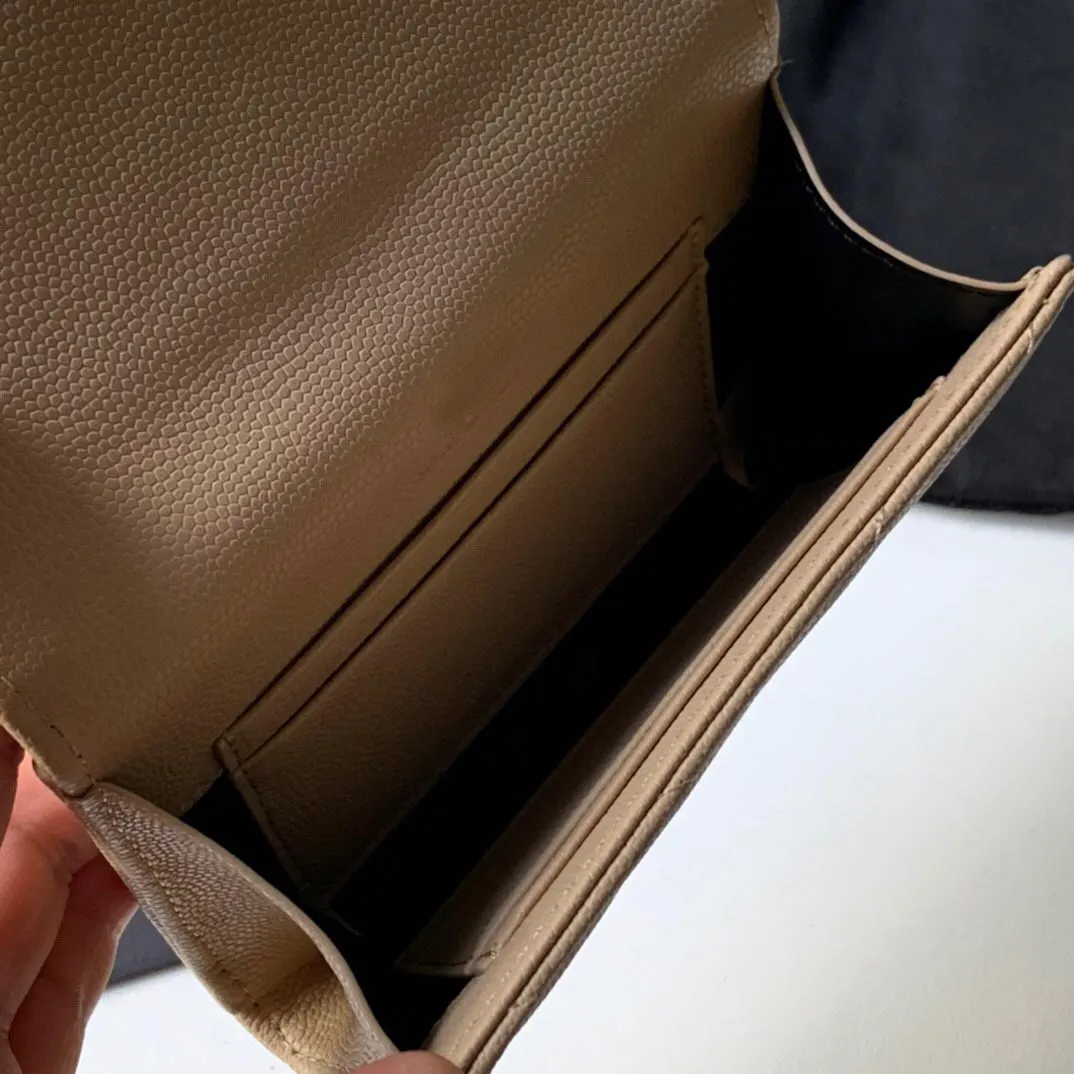 Fashion Selling Classic wallet Women Top Quality Full Leather Luxurys Designer bag Gold and Silver Buckle Coin Purse Card Holder 12cm With box