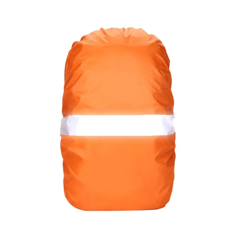 Sacs de plein air Sac à dos Housse de pluie Housse de sac étanche avec bande réfléchissante pour randonnée Camping Escalade Cyclisme Taille (Orange)