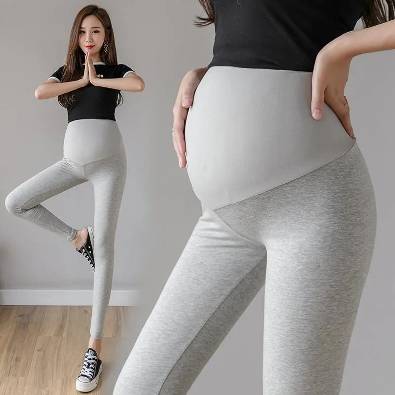 Sommer Dünne Baumwolle Mutterschaft Legging Yoga Sport Beiläufige Dünne Hosen Kleidung Für Schwangere Frauen Hohe Taille Bauch Schwangerschaft Böden