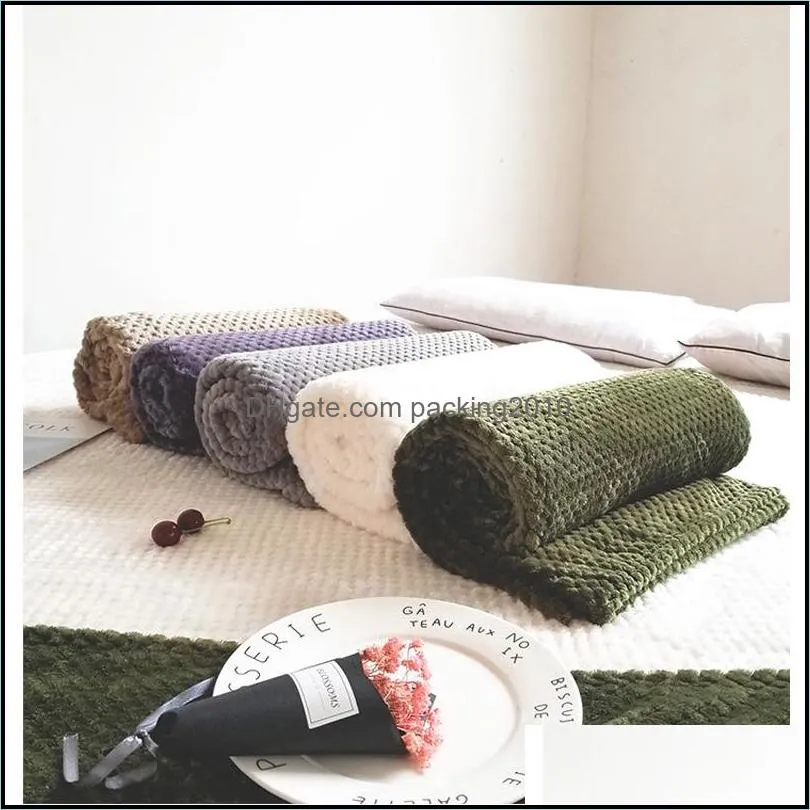 Blankets Throw For Beds Soft Blanket Solid Color Bedspread Plush Cover Bed Carpet Linings 12 Colors
