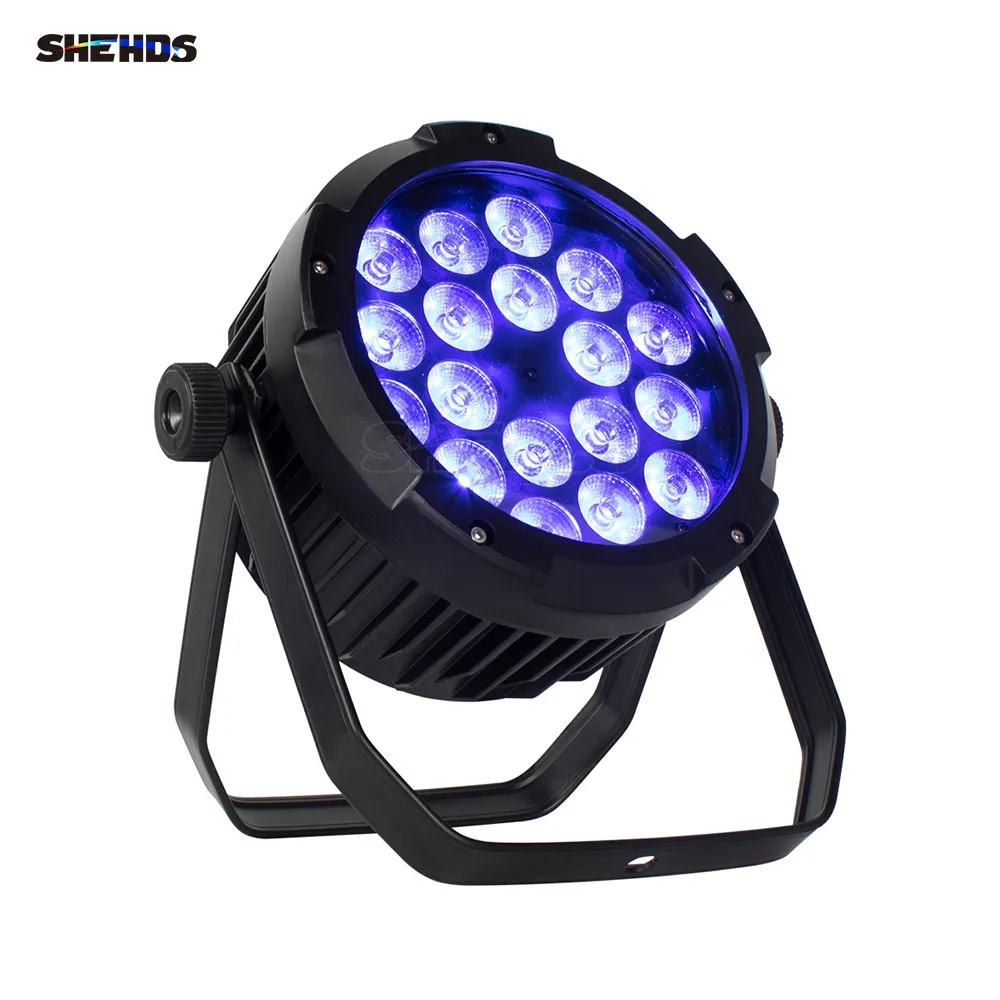 تأثير المبيعات الساخنة مقاوم للماء LED Big Par 18x18W RGBWA+UV Lighting DMX Controller Party DJ Disco Bar