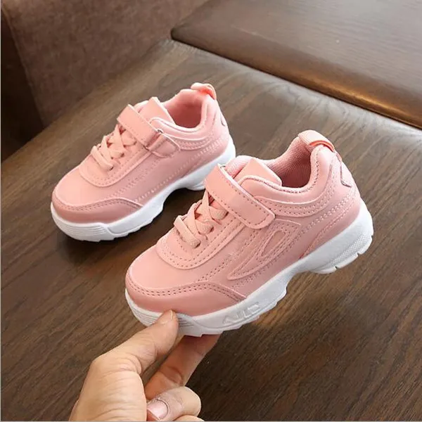 kids boy girl baby high qaulity Casual Shoes For children Sneakers Black white Pink 3 color luxury fashion running shoe