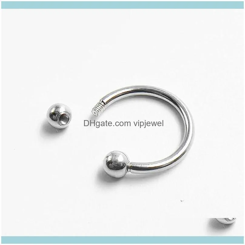 3PCS C Shape 925 Sterling Silver Nose Ring Hoop Septum Ring 6mm/8mm/10mm Silver Ear Rings Lip Helix Piercing Body Jewelry