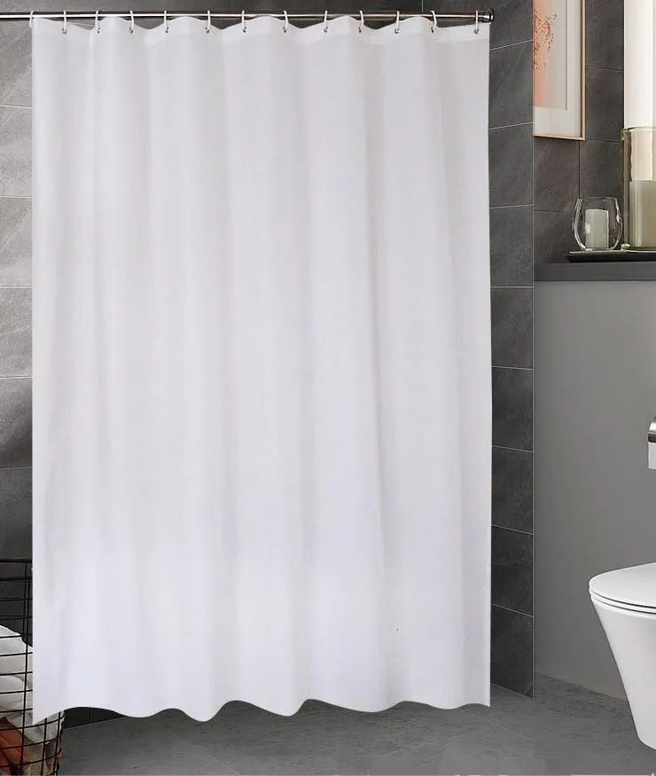 Sublimation blank waterproof shower curtain Thermal transfer Polyester Washable 2-in-1 screen Curtains with 12 Grommet Holes and hooks Hotel Quality