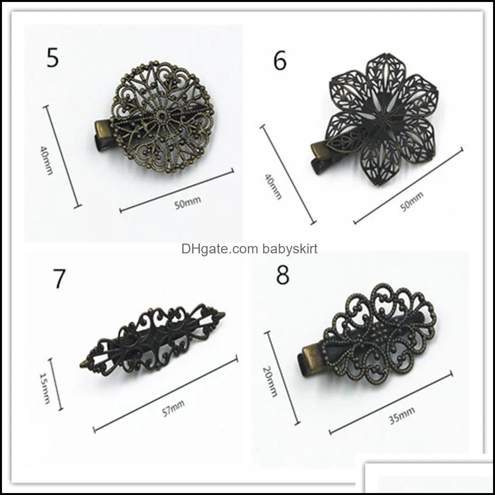 New Arrival Bronze Vintage Hair Clips 15 Styles Women Elegance Lady Hairpins Fashion Alloy Hair Clip hairpin Hair Accessories
