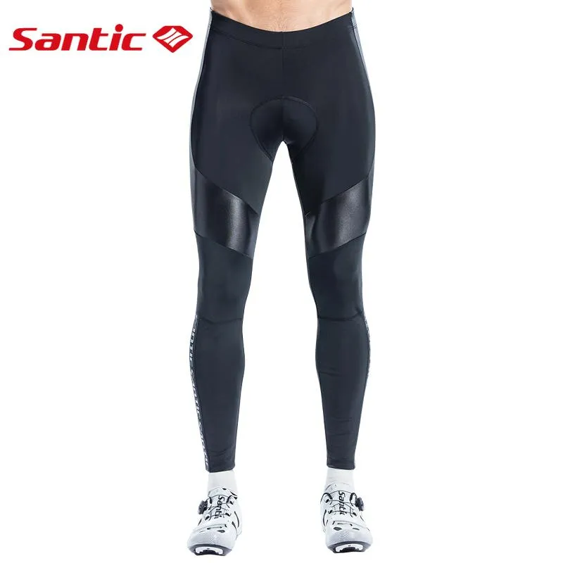 Pantalones de carreras Santic hombres ciclismo acolchado largo primavera otoño 4D cojín acolchado MTB bicicleta de carretera deportes al aire libre competición profesional