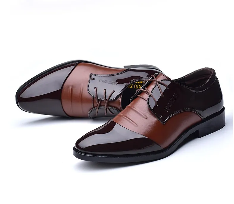 Classic Business Mäns Klänning Skor Mode Elegant Formell Bröllop Slip på Office Oxford Sko för Mens Luxurys Boots Plus Size 38-48