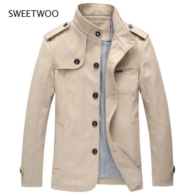 魅力の 冬の秋のメンズウールのジャケットカジュアルスタンド襟の固体緩いコート男性ブランドの服m 4xlのジャケット インターネットショッピングにて Kyoderdesign Com