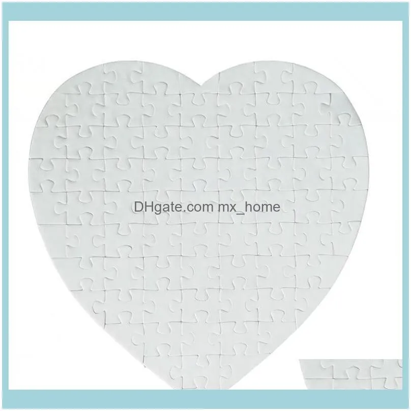 Blank Heart Shaped Jigsaw Puzzle Sublimation 75 Pieces Puzzles Crafts DIY Puzzle Birthday Valentine`s Day Party Favor Gift Sea Shipping