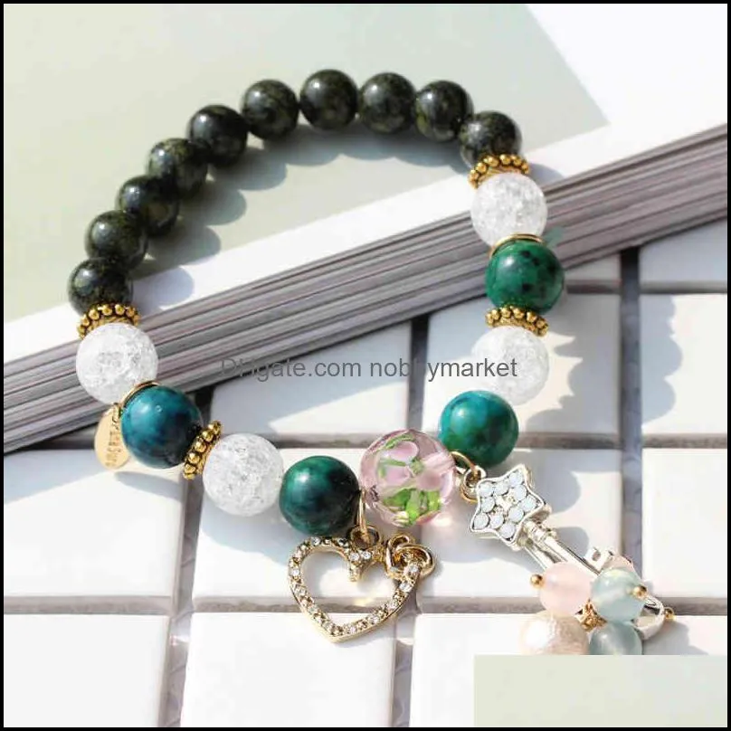 Yichun crystal natural stone mixed jewelry key creative bracelet Korean version 1760