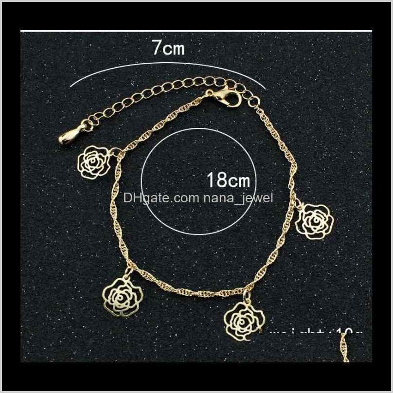 Gold Bohemian Anklet Beach Foot Jewelry Leg Chain Butterfly Dragonfly anklets For Women Barefoot Sandals Ankle Bracelet feet ps2909