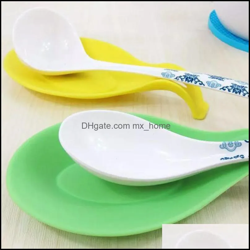 heat resistant silicone spoon mat spatula spoon holder tableware antislip pad fork chopstick holder spoon tray kitchen tool vt0356