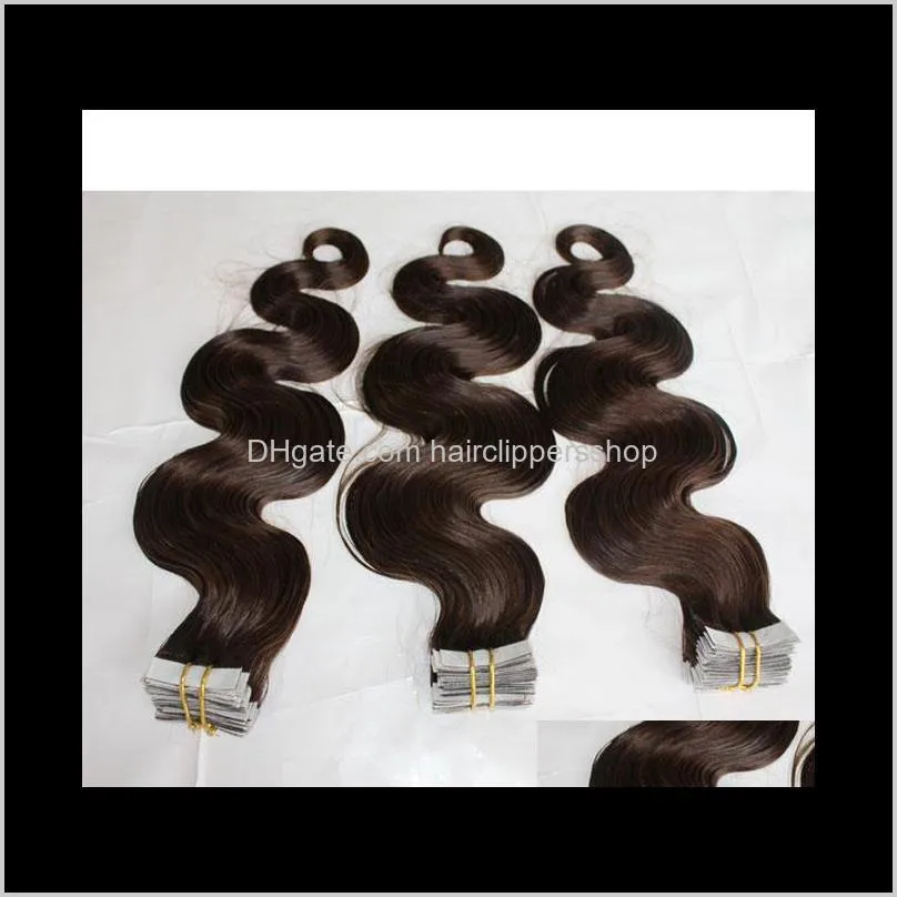 skin weft remy hair pu weft body wave tape human hair extensions #613 bleach blonde brazilian body wave hair 14-26 inch, 