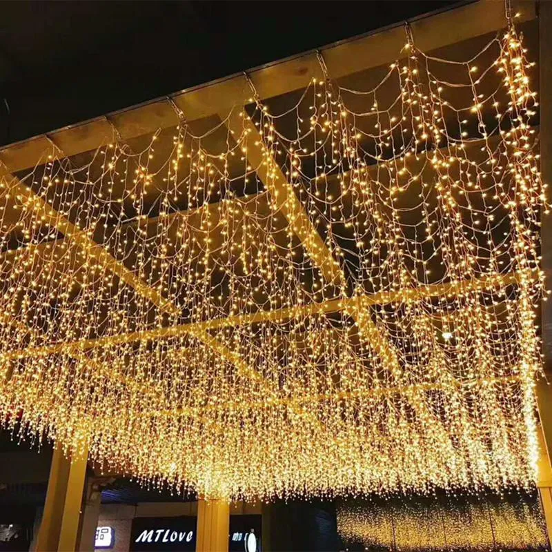 Strings 5m Kerst Garland LED Gordijn Icicle String Lights Droop 0.4-0.6m AC 220 V Garden Street Outdoor Decoratief