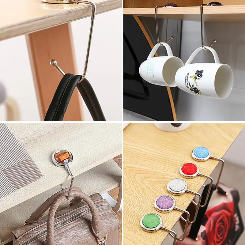 Creative Portable Metal Foldable Bag Purse Hook Handbag Hanger