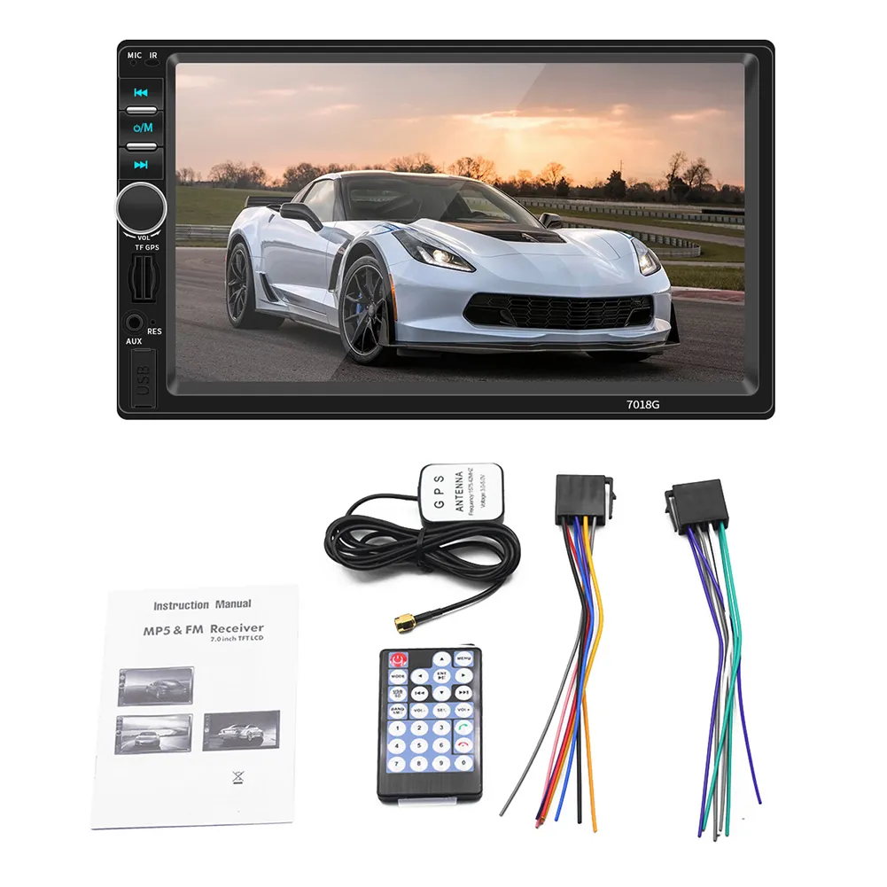 7-Zoll-Auto-DVD-Radio/GPS-Player, Freisprechen, MP5-7018G, Radio, Autos, MP5-Radio, HD-Video, praktisch für Wince