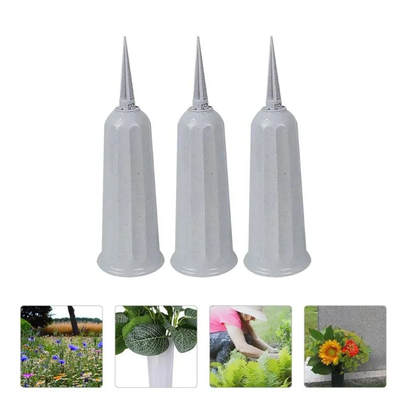 Vases 12 Pcs Flower Implement Grave Cone Cemetery Memorial Accessories