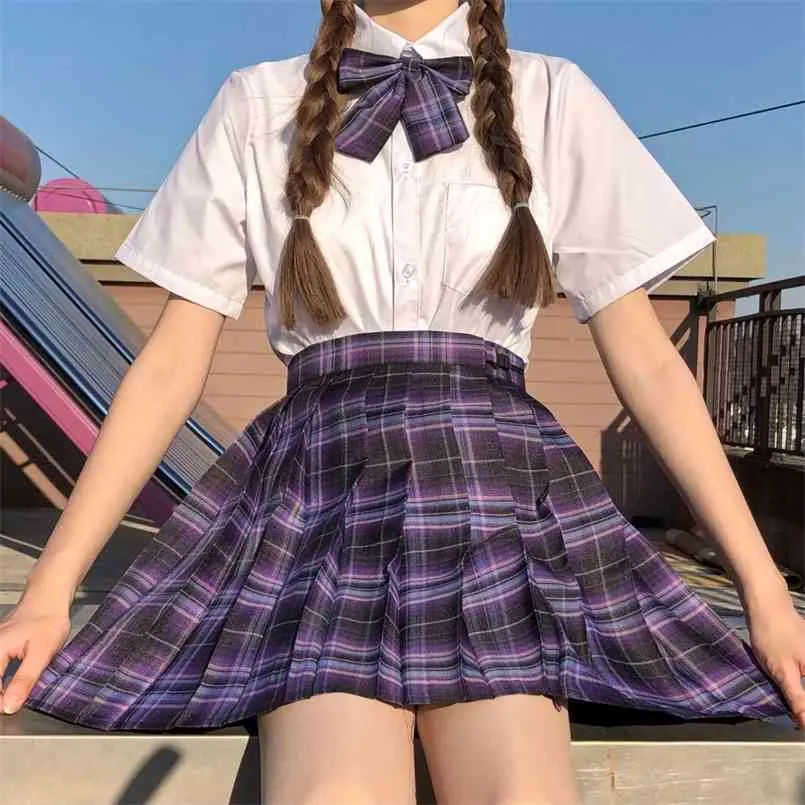 Kawaii Women Gothic Plaid Skirt Skia Summer Fashion JK Cosplay Female High Waist Sexy Dance Mini Saias curtas 210708