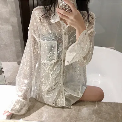 ladies white sequin top