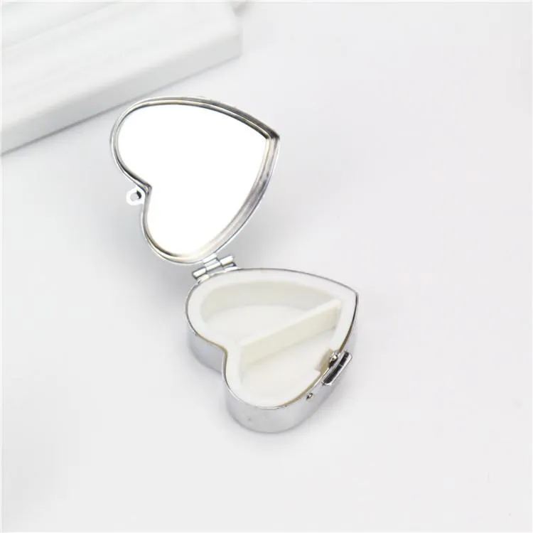 Heart Shaped Metal 2 Grid Pill Box boxes Organizer Medicine Container Case Jewellery Storage Pocket Portable Heart Shape DH9600