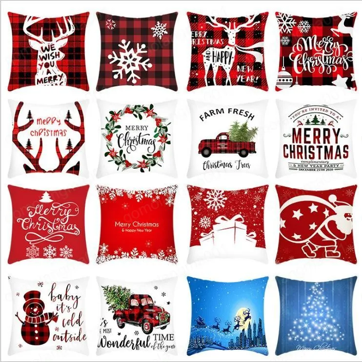 Papai Noel Christmas Fronha Caso Impresso Pillwcover Plush Throw Coxim Capa Casa Decoração de Casa Suprimentos 20 Designs