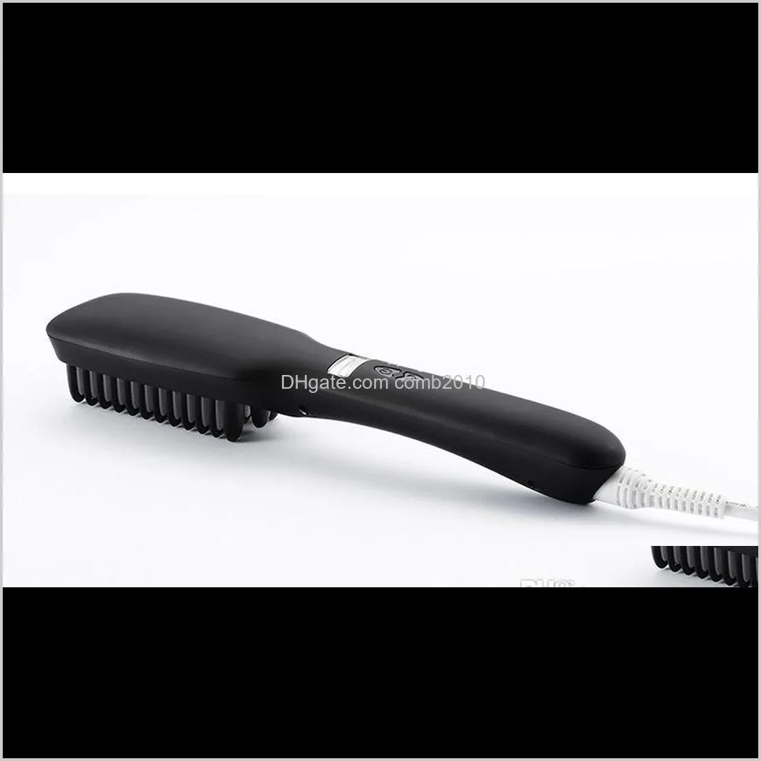 new 2 in 1 brush hair straightener comb irons with lcd display 100-240v electric straight hair comb straightening brush 40pcs