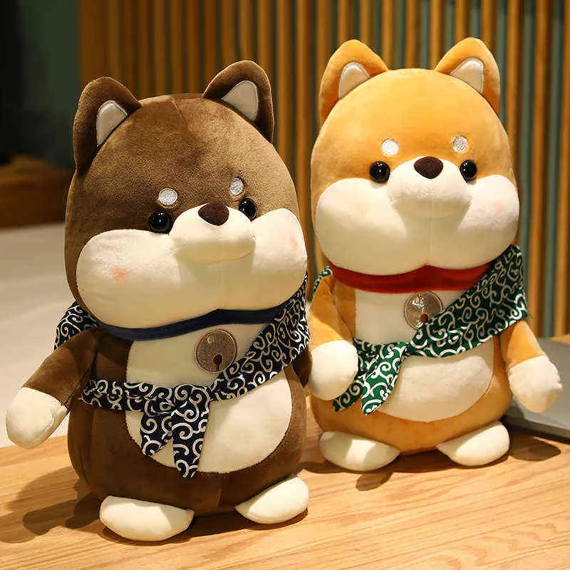 1 pc 25/35 / 45cm Adorável Shiba inu brinquedos de pelúcia kawaii Dog Bonecas de cão recheado Donecos de animais macios de decoração para crianças Y211119