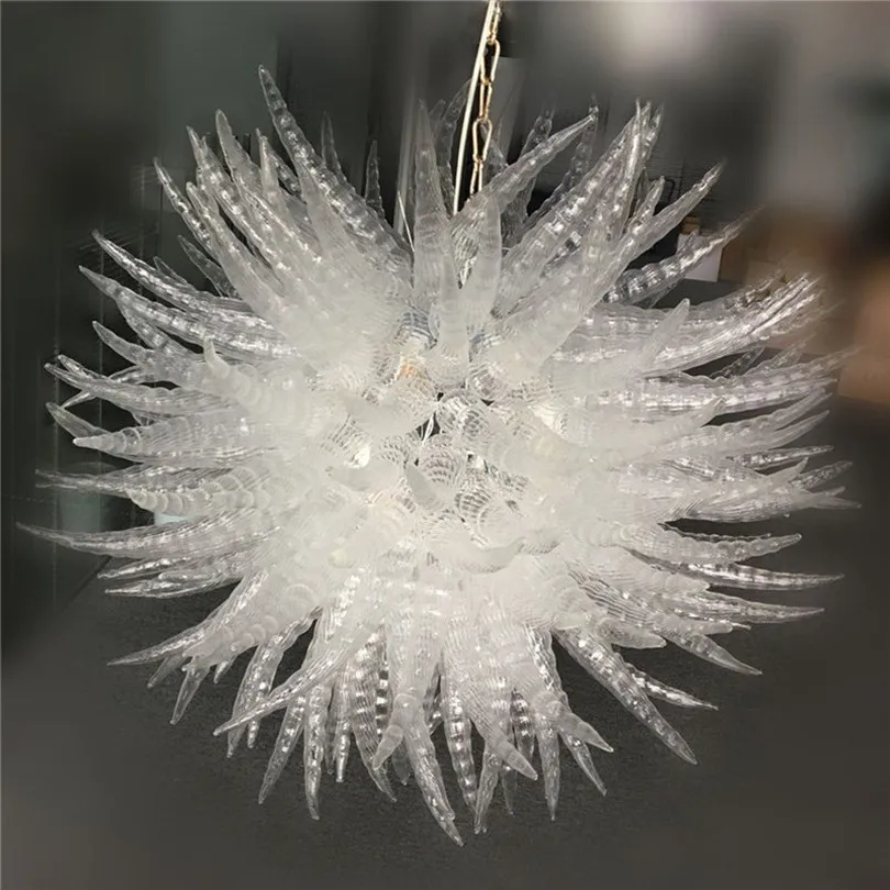 Chandeliers Lamp White Color Contemporary LED Pendant Lamps 100% Hand Blown Glass Chandelier for House Decor