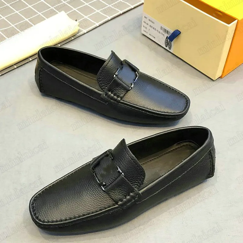 2021SS MONTE CARLO MOCASSIN Herren Designer Loafer Schuhe Klassische Slip-on Luxurys Vintage Business Metallknopf Leder Marke Oxfords Kleid Freizeitschuh für Männer