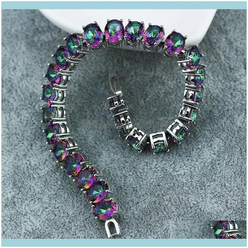 Charm Bracelets SZ0057 Design Rainbow Muticolor Crystal Jewelry Evening Dress Matching & Bangles Lady Gift1