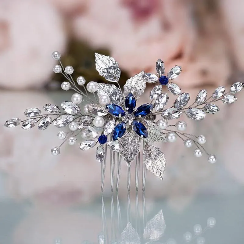 Accessori per pettini per capelli per donna Gioielli con fiori di strass Eleganti fermagli per sposa con perle