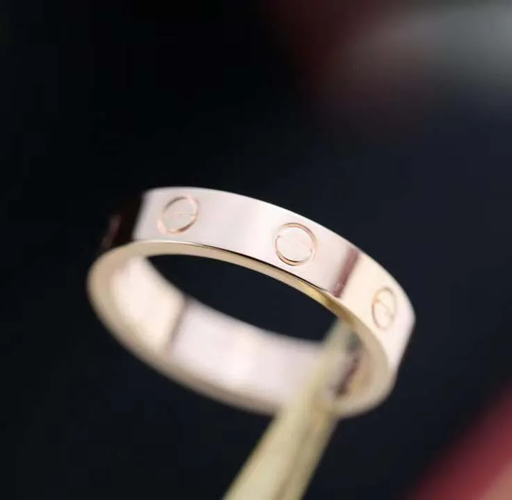 Luxury quality narrow ring in 18k rose plated for women wedding engagement jewelry gift have normal box stamp PS8857-1