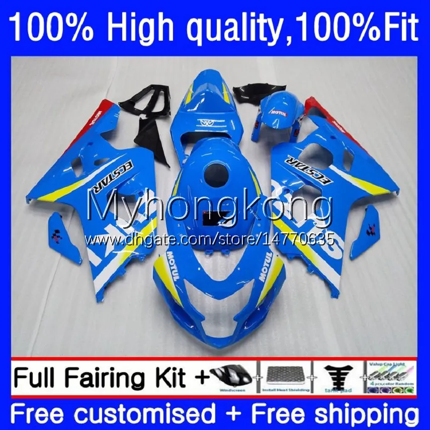 Molde de inyección de cuerpo para SUZUKI GSXR-750 GSXR600 GSX-R750 750CC 2004 2005 20No.91 GSXR 750 600 CC K4 GSX-R600 Color de fábrica 04-05 GSXR750 GSXR-600 600CC 04 05 Kit de carenado OEM