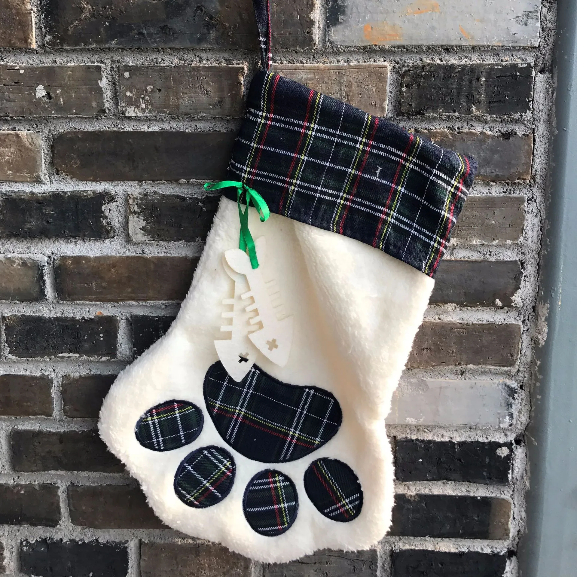 Julstrumpor Socks Candy Strumphängare Leksaker Presentkassar Bär Paw Snowflake Sock Xmas Tree Ornaments Dekoration ZWL662-1