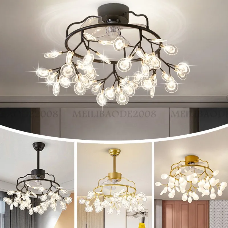 Modern enkel Firefly fan ljuskrona LED-hängande lampa levande studie matsal takljus nordisk lyx kreativ sovrum bar lägenhet restaurang