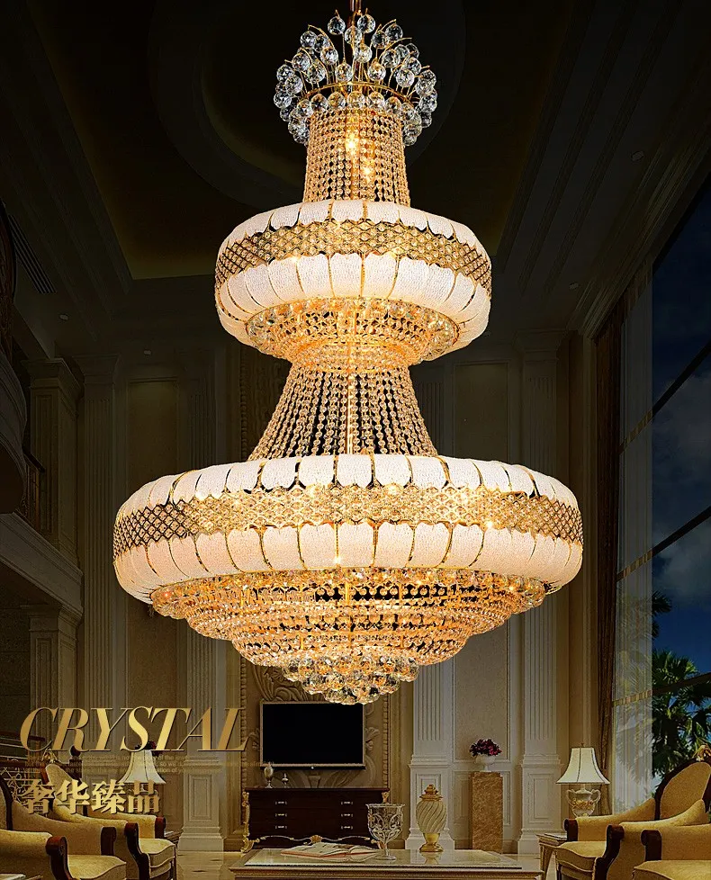 LED Crystal Chandeliers Lights Fixture Gold Chandelier