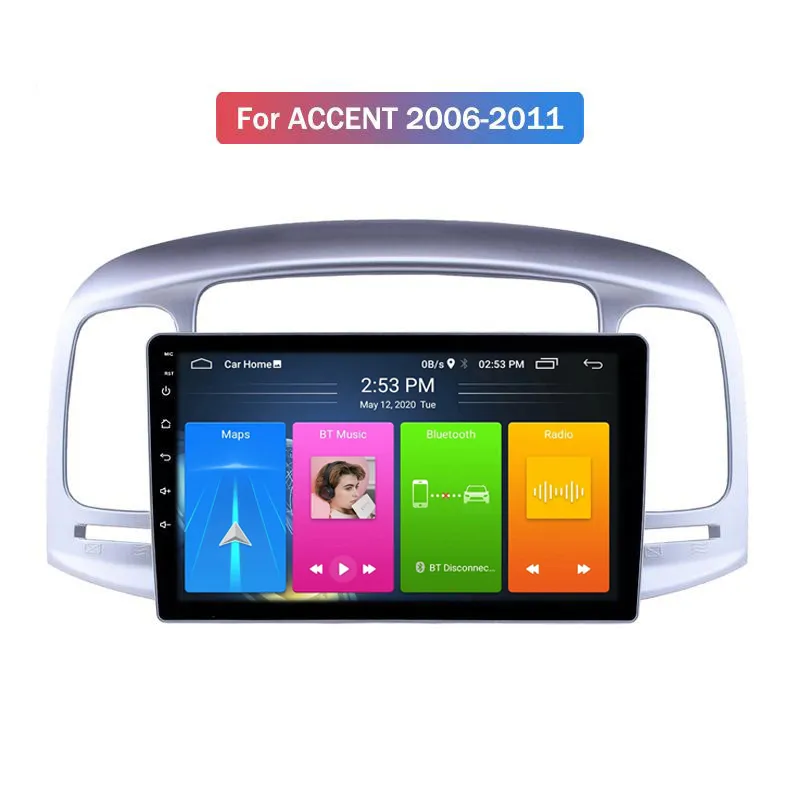 Andoid bil DVD-spelare WiFi CarPlay Radio One Din Hot Sales IPS-ram för Hyundai Verna-2018