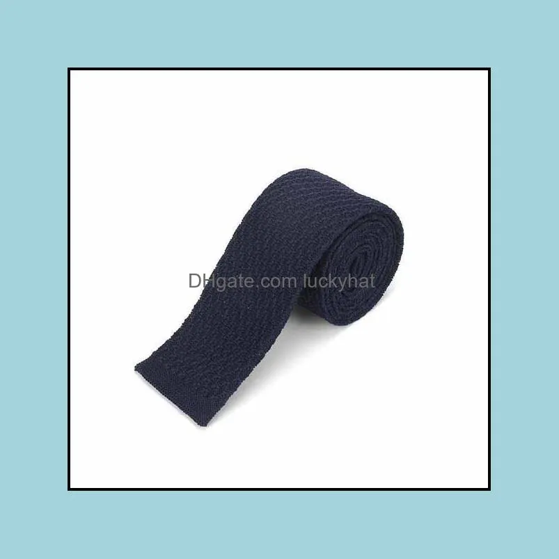 Brand New Fashion Vintage Striped Neck Tie Wedding Knitted Ties for Men Skinny Tie Man Gravata Polyester Narrow Knitted Neckties