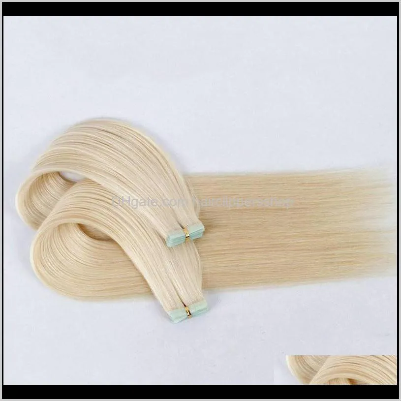 color 1 60 tape in human hair extensions invisible tape remy hair extensions 100g/40pieces brazilian hair double sides adhesive