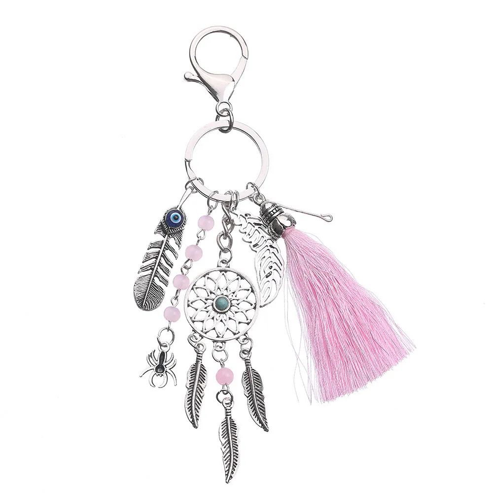 Bohemian Tassel Keychain Lady Bag Car Pendant 16.5CM Zinc Alloy Key Ring Gift